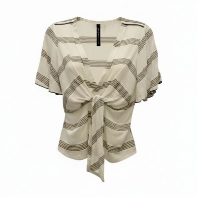 Blouse V-neck Stripe