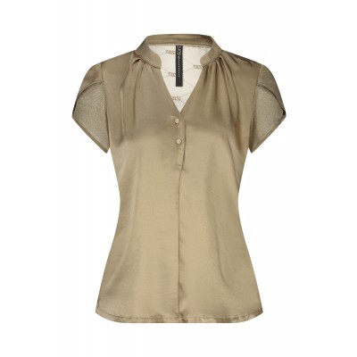Top Tulip Sleeve Mesh Gold