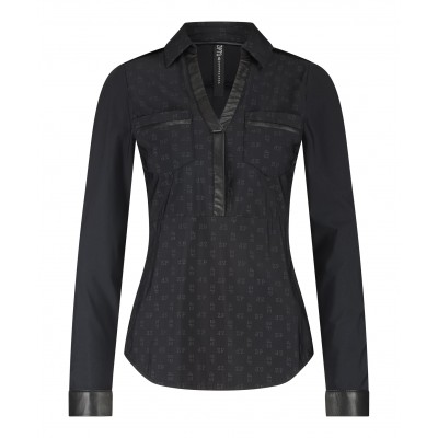 Top V-collar Black/Logo