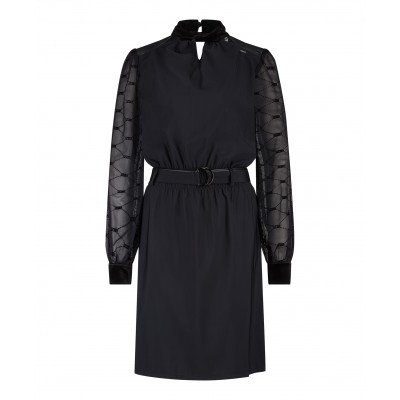 Twisted Collar Dress Black