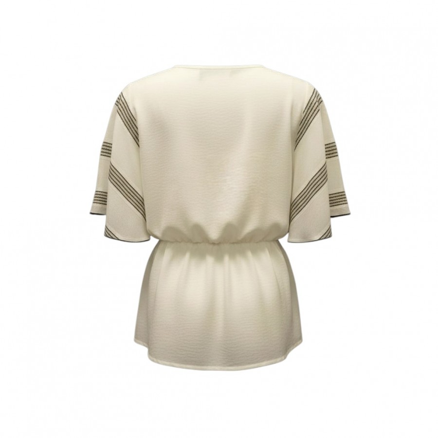 Blouse V-neck Stripe