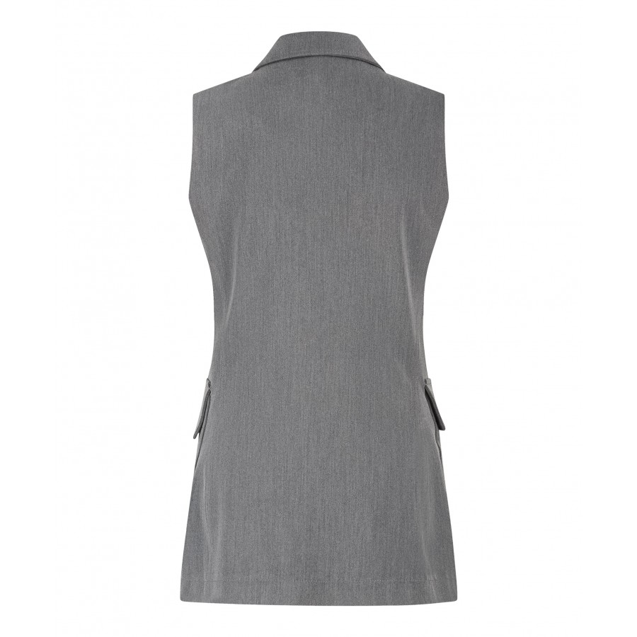 Gilet Long Cargo Light Grey