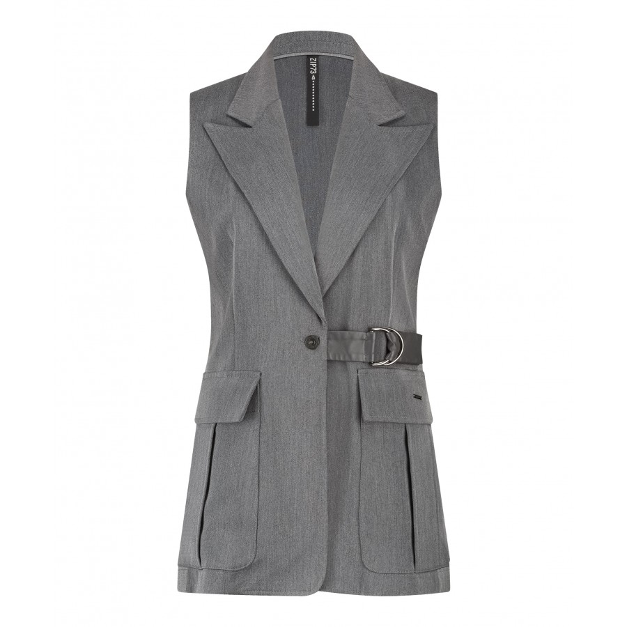Gilet Long Cargo Light Grey
