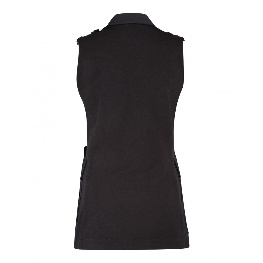 Gilet Long Cargo Teddy Black