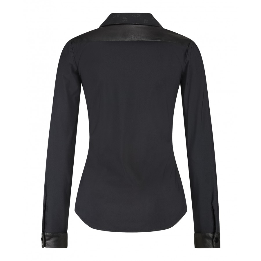Top V-collar Black/Logo