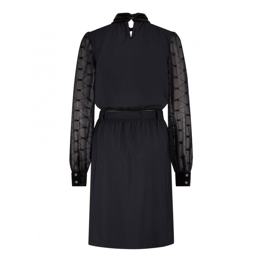 Twisted Collar Dress Black